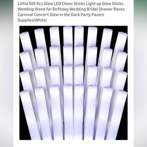 25 NEW Glow LED Foam Sticks - White
